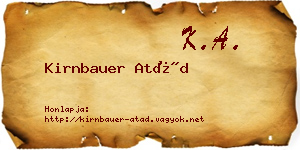 Kirnbauer Atád névjegykártya